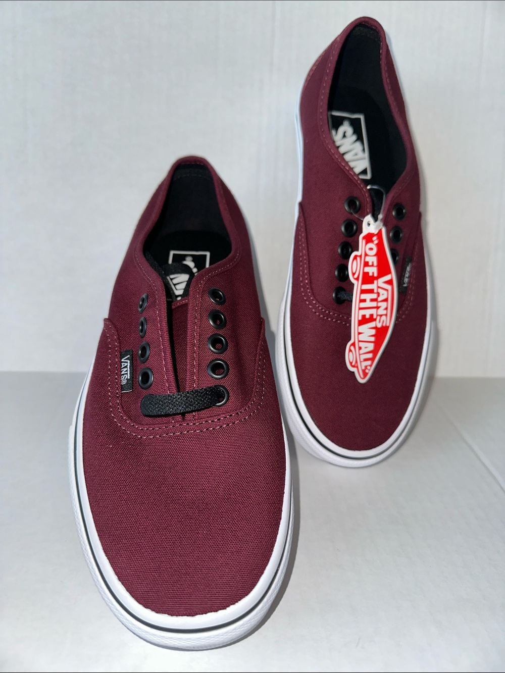 Vans Maroon Low-Top Canvas Sneakers